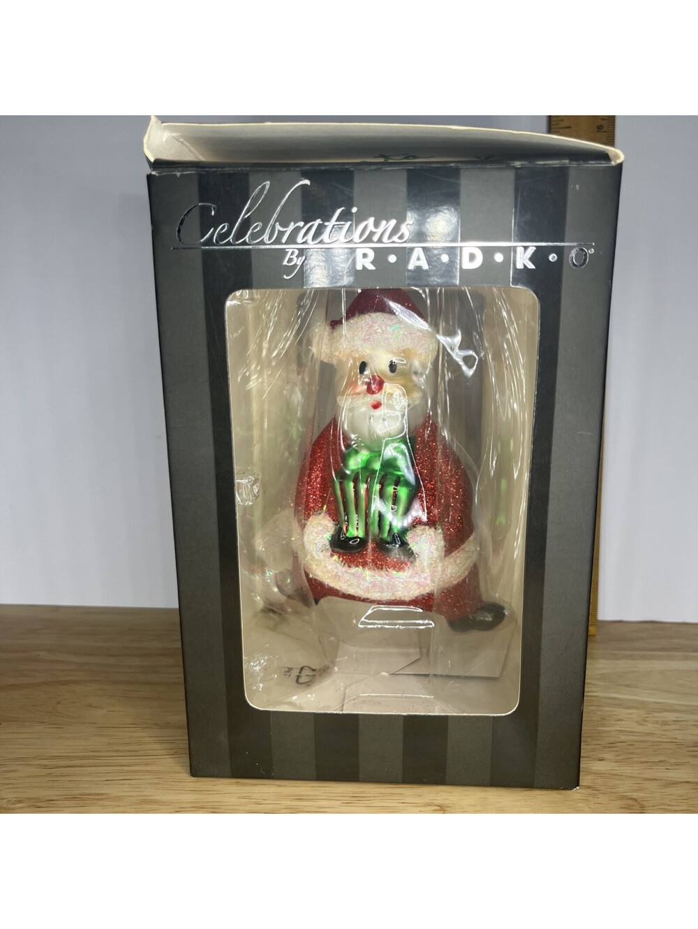 Christopher RADKO Celebrations Santa Claus GLASS Christmas Ornament 5” 2009